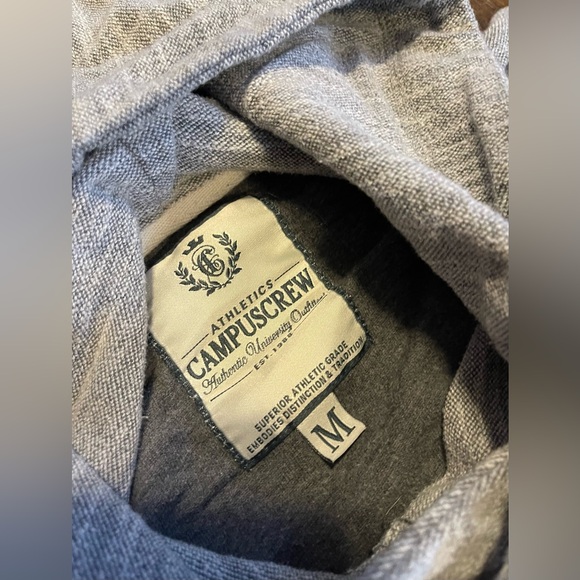 WLU Wilfred Laurier University grey & yellow pullover hoodie sweater Medium - Picture 5 of 5